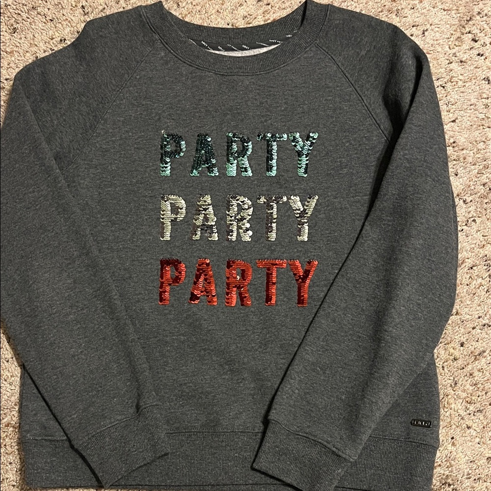 Marc New York Gray Sequin Party Sweatshirt